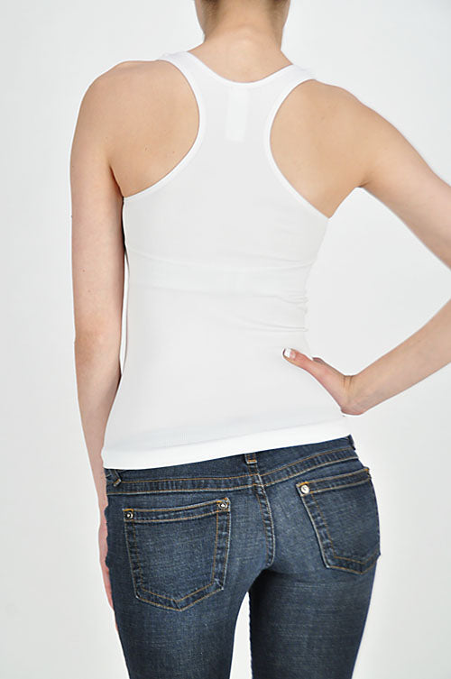 Stretchy Ribbed Seamless Racerback Tank Top