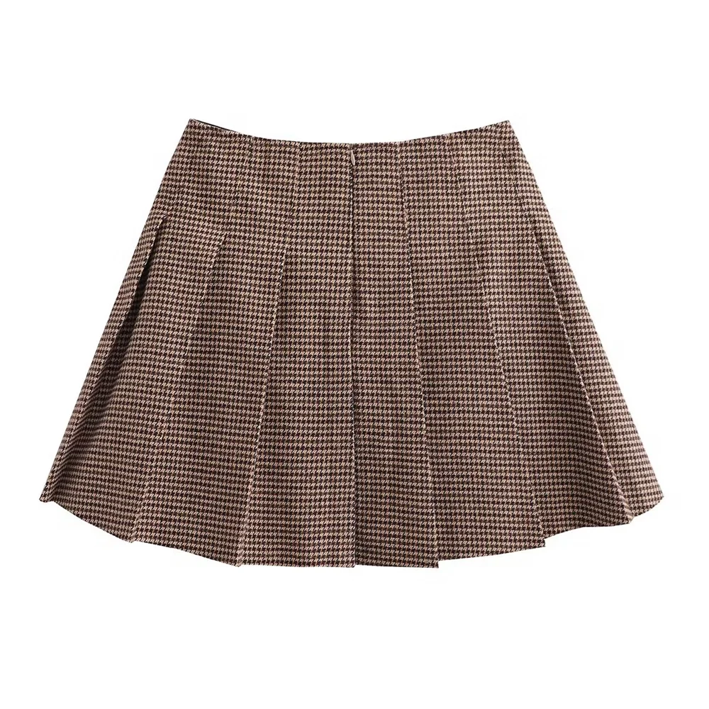 Brown Tweed Blazer and Skirt Set