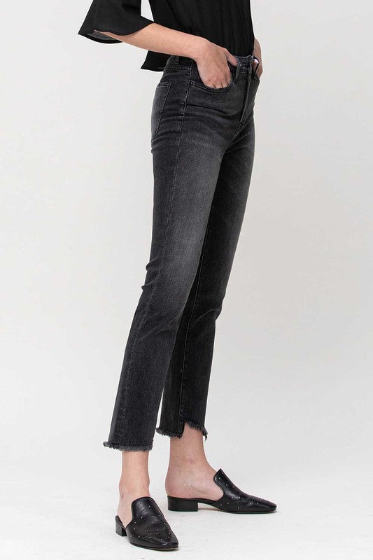 Uneven hem High Rise crop