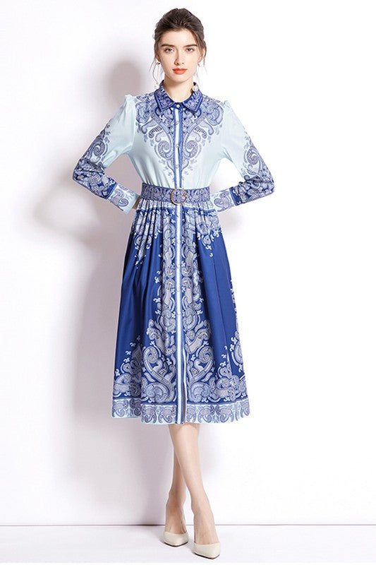 Royal Paisley Elegance Dress