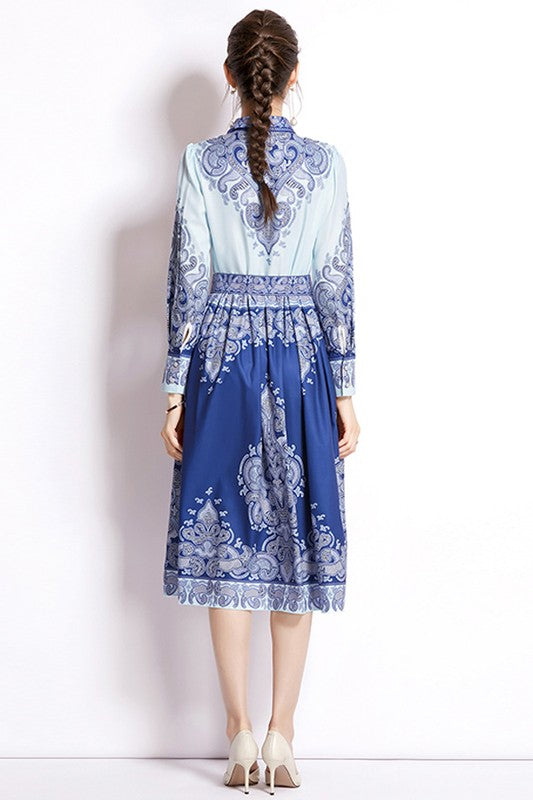 Royal Paisley Elegance Dress