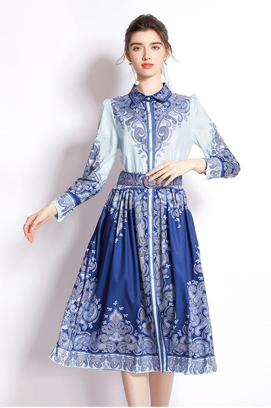 Royal Paisley Elegance Dress