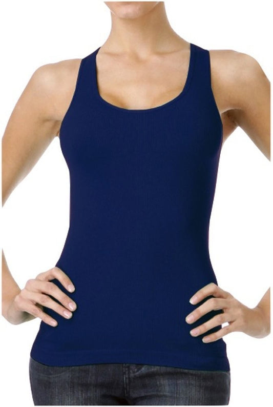 Stretchy Ribbed Seamless Racerback Tank Top