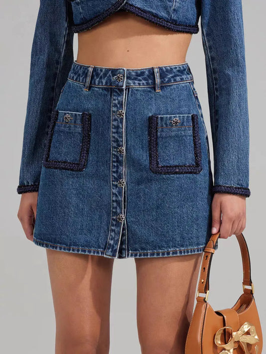 Denim Mini Glam Skirt