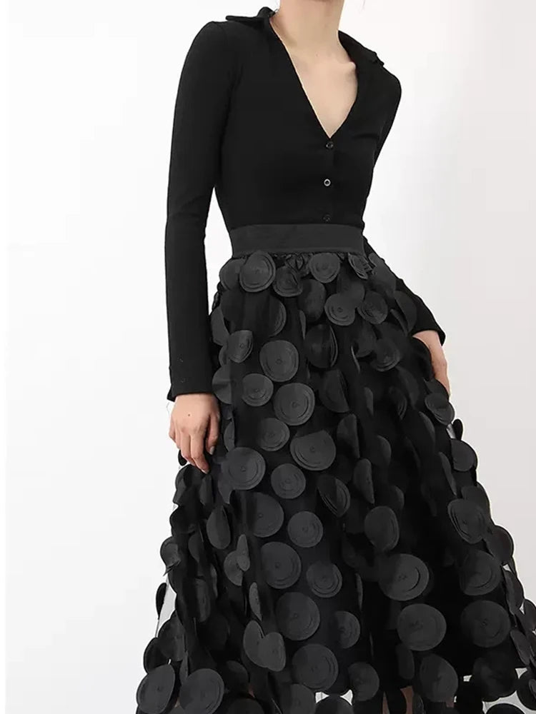 Black Tulle A Line Skirt
