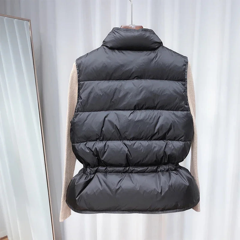 Cinched Waist Puffer Vest