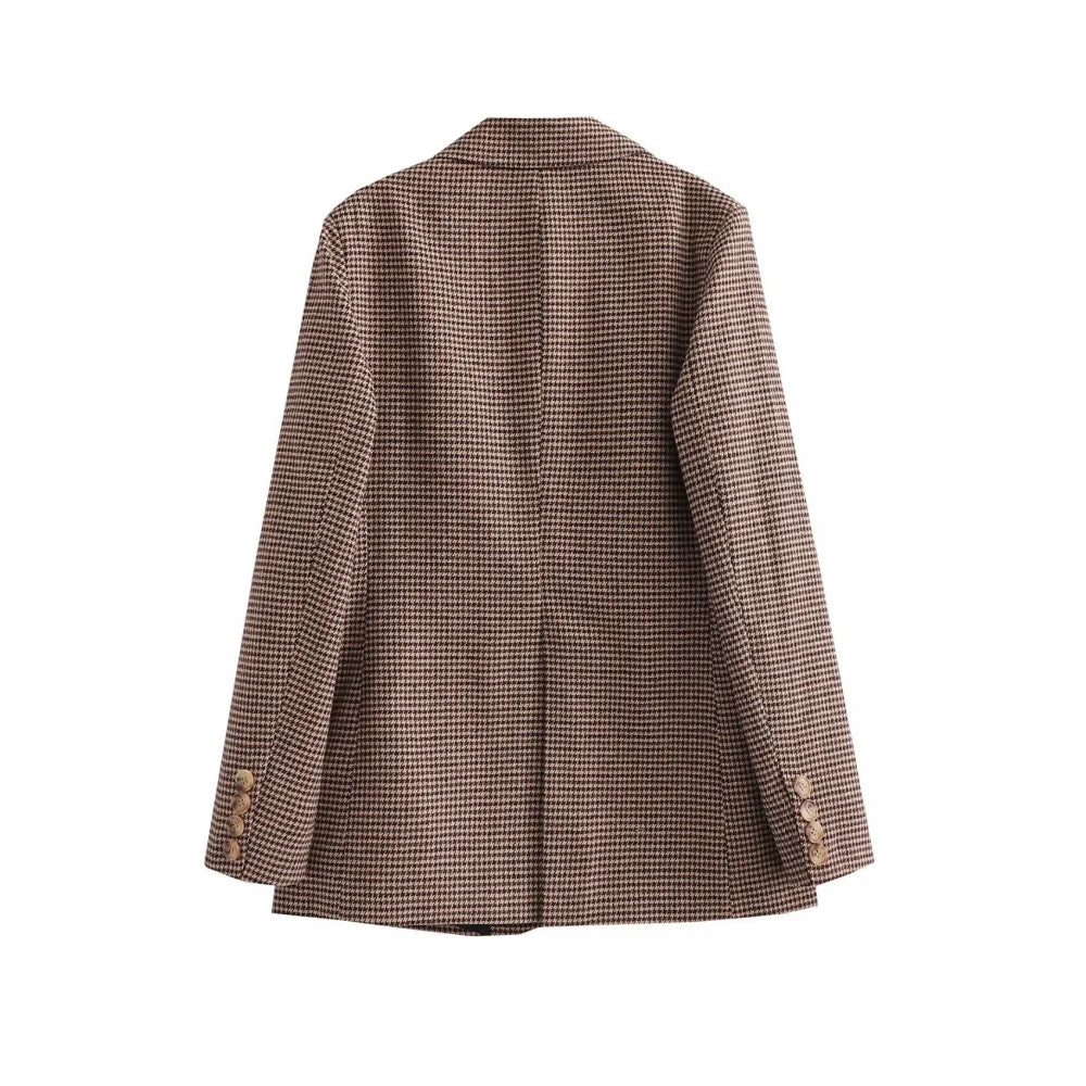 Brown Tweed Blazer and Skirt Set