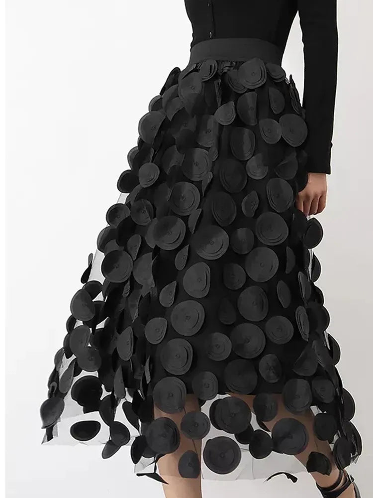 Black Tulle A Line Skirt