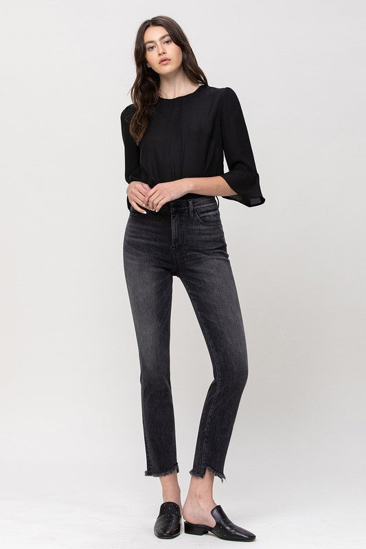 Uneven hem High Rise crop